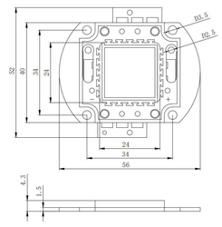 LED 100W Epistar teplá bílá 3000K, 12000lm/3500mA, 120°, 30-32V, DOPR