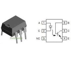 4N26 - optočlen s tranzistorem, 5kV CTR &gt;20%, DIP6