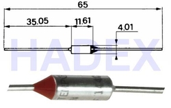 Tepelná pojistka 152°C axiál. nevratná 15A/250V CE