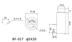 Pojistkové pouzdro do DPS BF-017 pro pojistku 5x20mm