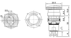 Bezpečnostní tlačítko A16-11SR OFF-ON 250V/3A