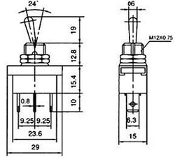 Přepínač páčkový KN3(D)-102, ON-ON 1pol.12V/20A