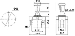 Spínač stiskací ASW-05D, 1pol. 12V/10A