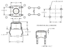 Mikrospínač 6x6mm v=7mm