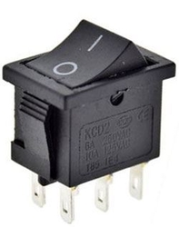 Přepínač kolébkový KCD1-202, ON-ON 2pol.250V/6A černý