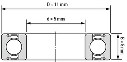 Kuličkové ložisko 685ZZ,11x5mm na hřídel 5mm