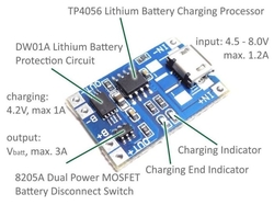 Nabíječka Li-Ion článku 1A s ochranou, modul s IO TP4056 (USB C)