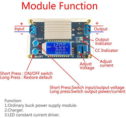 Napájecí modul, step-down měnič 0-32V 12A, modul ZK-12KX