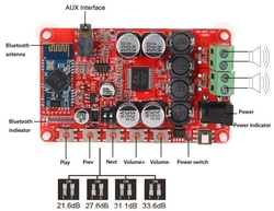 Bluetooth přijímač a zesilovač 2x25W, modul s TDA7492P