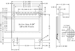 Displej OLED 0,96”, 128x64 znaků, IIC/I2C, 4piny, modrožlutý