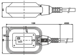 Snímač hladiny CX-M15-2 - dvoustavový plovákový spínač, kabel 2m