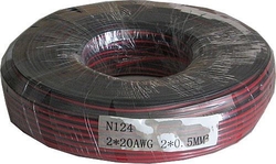 Dvojlinka 2x0,5mm2 CU, 20AWG červeno-černá, balení 100m /CYH 2x0,5mm/