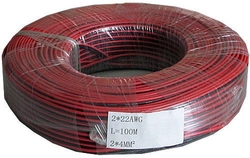 Dvojlinka 2x0,35mm2 Cu, 22AWG červeno-černá, balení 100m /CYH 2x0,35mm