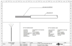 Kabel UTP Cat5e 4x2, AWG24, 100m, černá, venkovní provedení