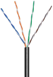 Kabel UTP Cat5e 4x2, AWG24, černá, venkovní provedení