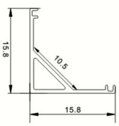 Hliníková lišta rohová Alu profil MS-601 pro LED pásek 8-10mm délka 2m