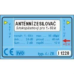 Ant.zesil.47-800MHz, 24dB/š.2dB 95dBuV, IVO 1220+zdroj 12V