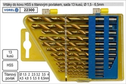 Sada vrtáků HSS 13ks průměr 1,5-6,5mm TITAN