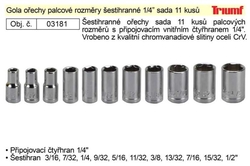 GOLA ořechy  palcové rozměry šestihrané 1/4” sada 11ks