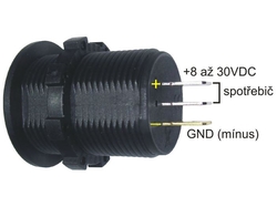 Voltmetr+ampérmetr panelový DS8010, rozsah 8-30V / 0-20A