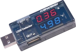 USB  tester - voltmetr a ampérmetr 3-9V/0-3A DC KWS-10VA