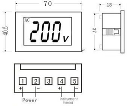 Digitální panelový ampérmetr JYX85 - 10A DC, LCD, napájení 6-12V DC