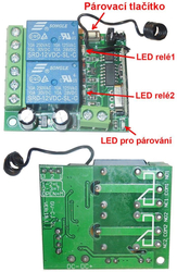 Dálkové ovládání - přijímač + vysílač 433MHz 2 kanálový, napájení 24V