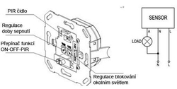 PIR čidlo ST02B místo vypínače - třívodičový