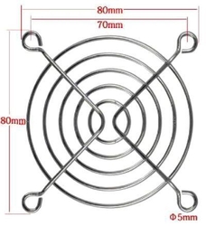 Mřížka ventilátoru 80x80mm kovová