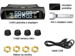 Monitorování tlaku v pneumatikách TPMS E-ACE K01, vnější senzory