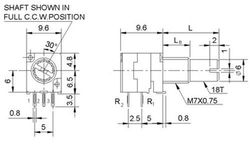 10k/G x2, WH9011A , hřídel 6x15mm, potenciometr otočný tandemový