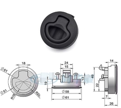 Nábytkový zámek do karavanů černý (plast), l:61mm