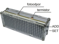 Digitální hodiny LED matrix s teploměrem - modré, STAVEBNICE